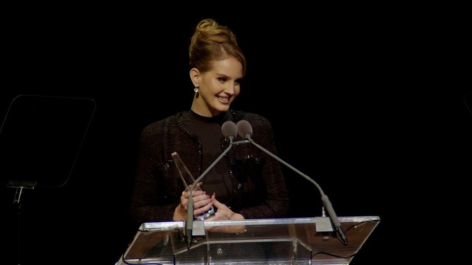 Lana Del Rey accepting the Award for NMPA Songwriter icon.